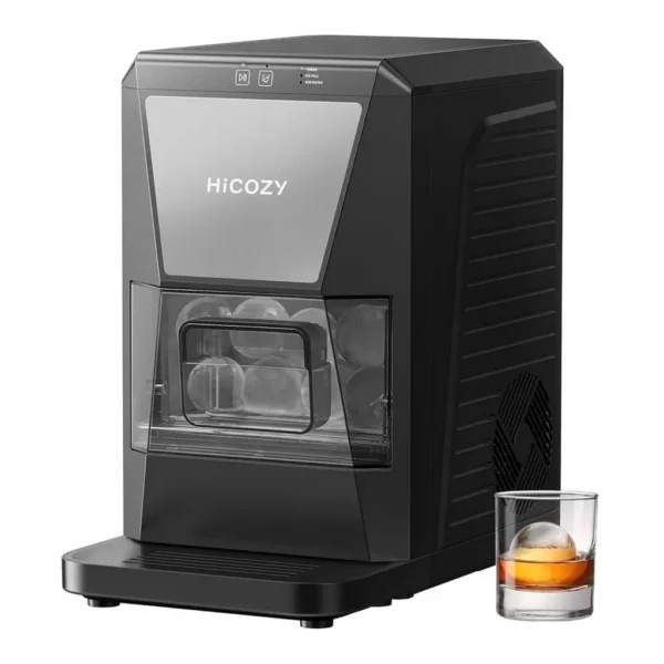 2abe3ab6-d297-4657-bbf2-6a9dbf3712e2.jpg HICOZY - Countertop Ice Maker, Sphere Ice Ball Maker, 2 Ice Balls in 60 Mins, 40 Pcs/Day, Self-Cleaning - Black