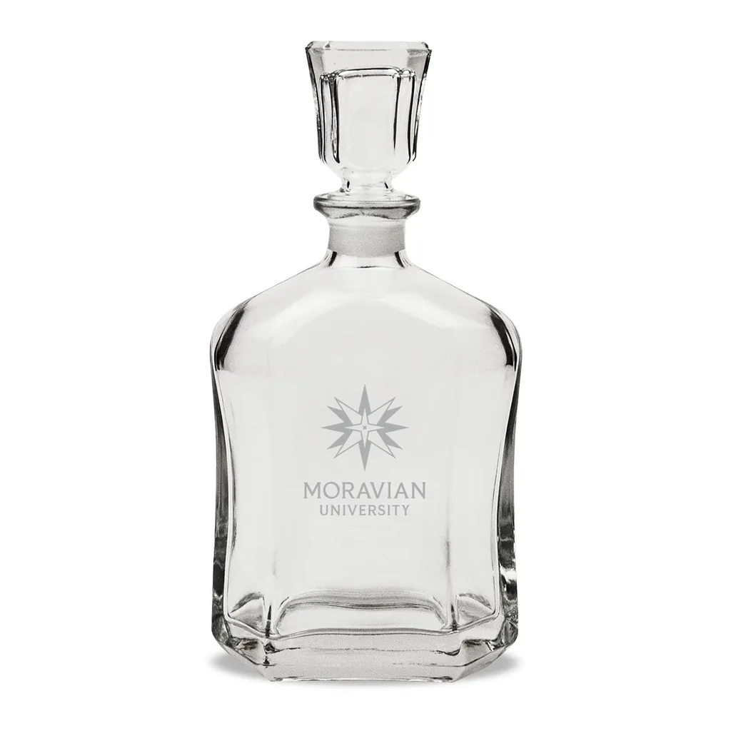2b137fad-6a4a-40d3-b00d-862b9148422c.jpg Jardine - Moravian Greyhounds Team Design 23.75oz. Crystal Whiskey Decanter - Multicolor