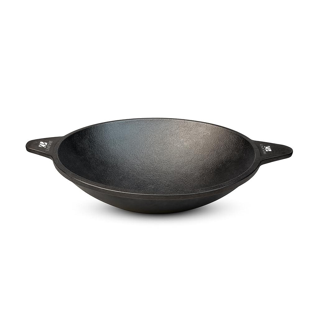 2b60bcdd-1dac-448c-9382-e219ef64b1b7.jpg Amber Sporting Goods - LIVEVIE 8.5" Cast Iron Appam Pan, Pre-Seasoned, Non-Toxic, Heavy Duty for Appam, Pancakes & More