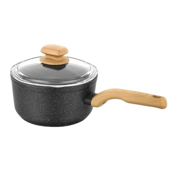 2ce9b19b-e044-4646-8d19-37a97d9b7364.jpg Montana 2 Piece 2 Liter Aluminum Nonstick Saucepan with Lid and Faux Wood Handles
