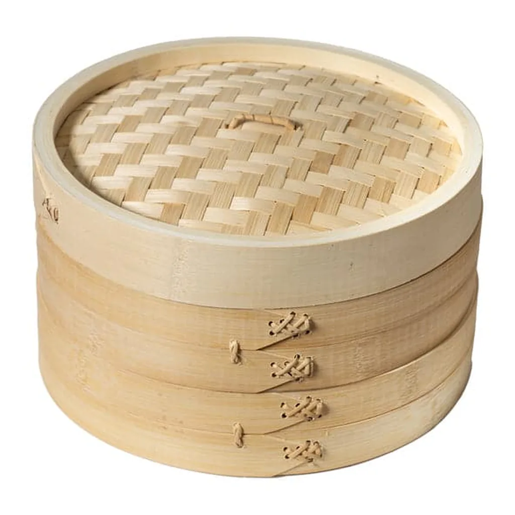 2d5f2e9f-5d35-49de-a5f5-de6c35b55e2d.jpg Escali 048002260138 Joyce Chen 2-Tier Bamboo Steamer Baskets, 10-Inch – Natural