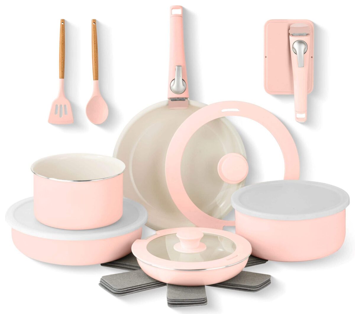 2dc4125a-f155-4b8b-9be3-b6172466e6f2.jpg Gotham Steel - Nonstick Pots and Pans 18 Piece Ceramic Induction Cookware Kitchen Set Detachable Handles Frying Skillet - Pink