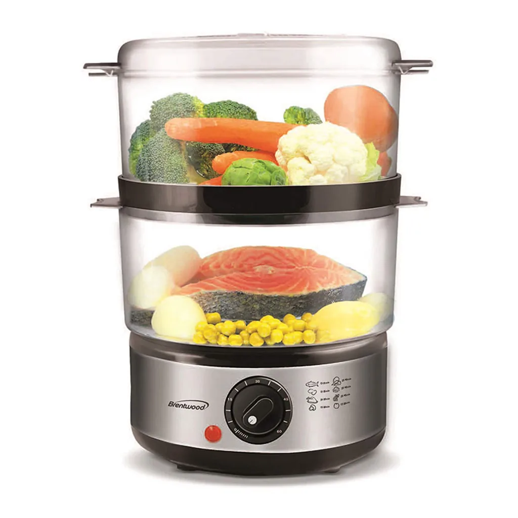2e4b57ea-8d48-4e2c-9f02-ff002d77ce60.jpg Brentwood TS-1005 2 Tier Food Steamer – Silver