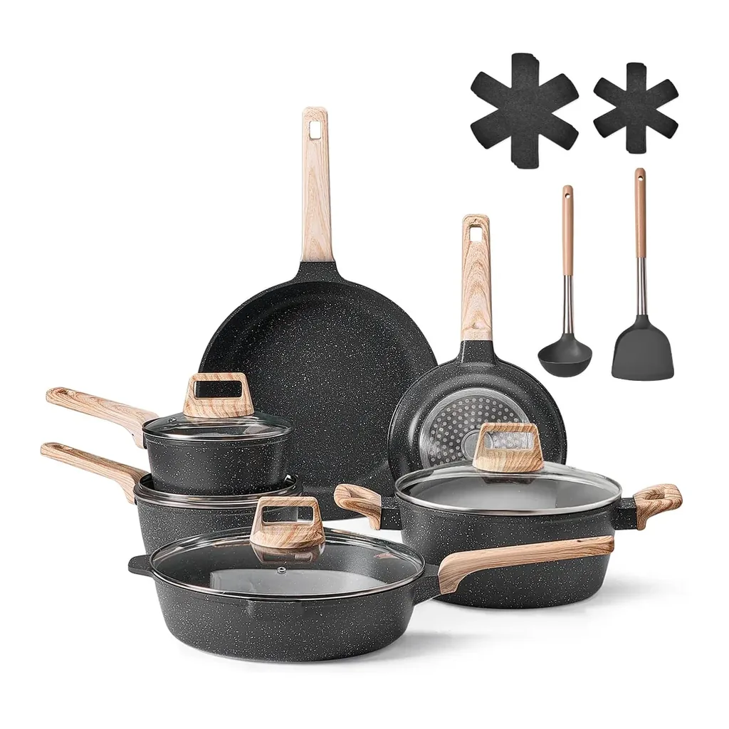 2eab4d30-8476-43cc-b9ec-247d58c4e227.jpg VEVOR - 17 Piece Pots and Pans Set Nonstick, Granite Cookware Set, Induction Cookwares, Kitchen RV Cooking Sets with Frying - Black