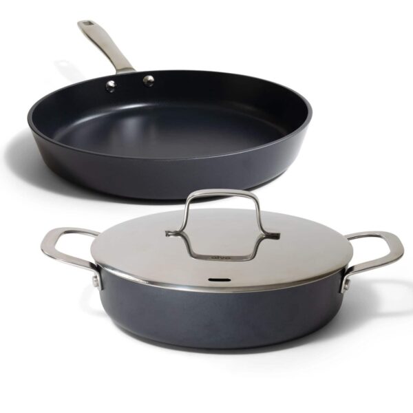 2f08a6fa-4ce5-474b-859d-b55e4822da4d.jpg Alva - Maestro 3-Piece Cookware Set Set, with Lid, Induction Ready, Oven Safe to 400°F - Black
