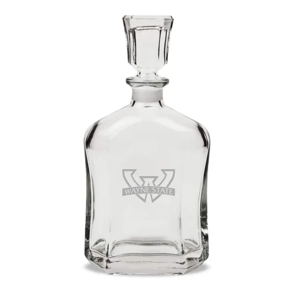 30384a56-f970-4bc6-a12c-147b5fbf35eb.jpg Jardine - Wayne State Warriors 23.75oz. Crystal Whisky Decanter - Multicolor