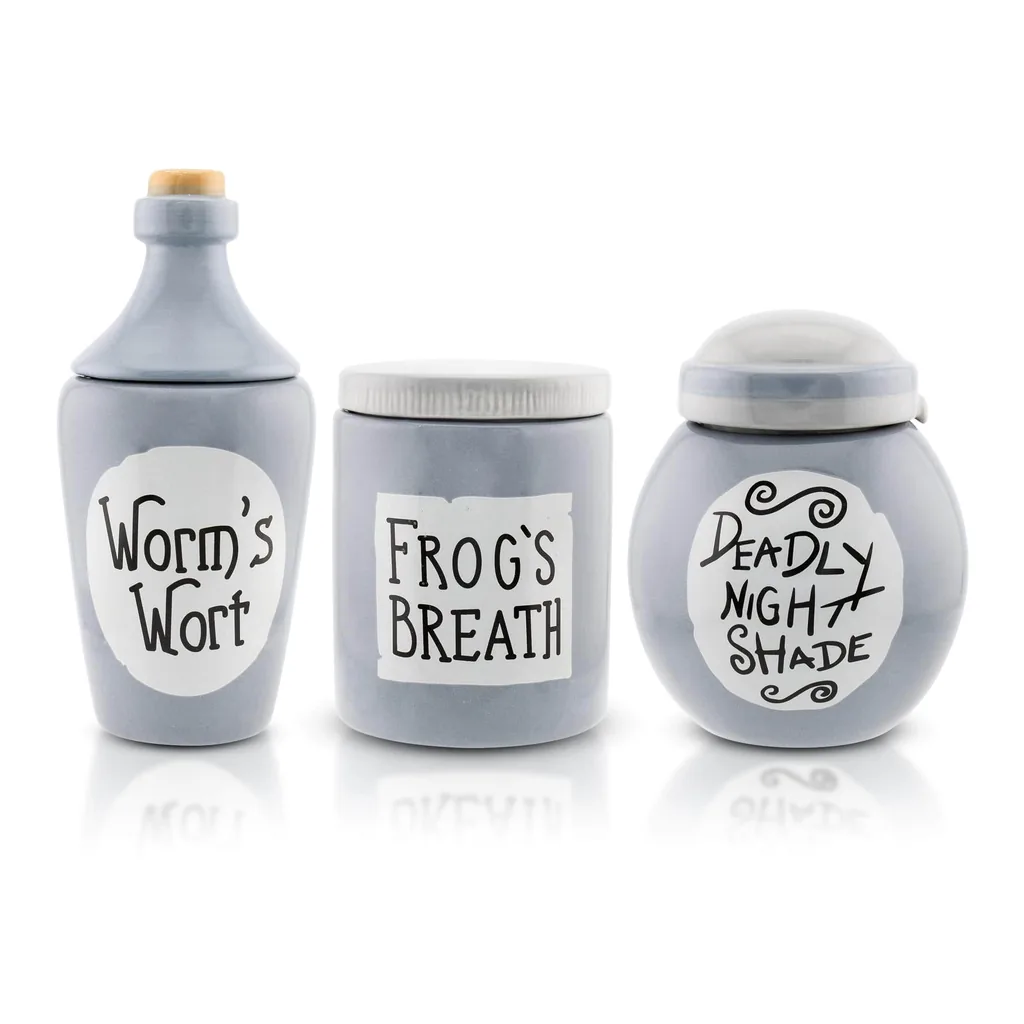 314dcd46-f856-4e83-a7e7-98b04027176f.jpg Disney - The Nightmare Before Christmas Sally's Mini Storage Jars 3-Piece Set - Gray