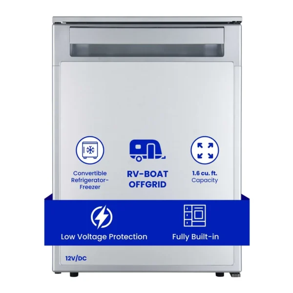 34593d23-ed9b-4b38-87d4-f2a6eb92cf0f.jpg Equator - 1.6cf 12V DC RV Marine Offgrid Convertible Compact Refrigerator Freezer Mini Fridge/Freezer 110V - Silver