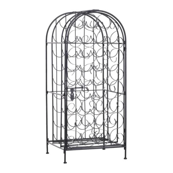 35493c6d-1ea5-4e27-a4be-215b12049082.jpg Homcom - 35 Bottle Wrought Iron Wine Rack Cabinet with Lock