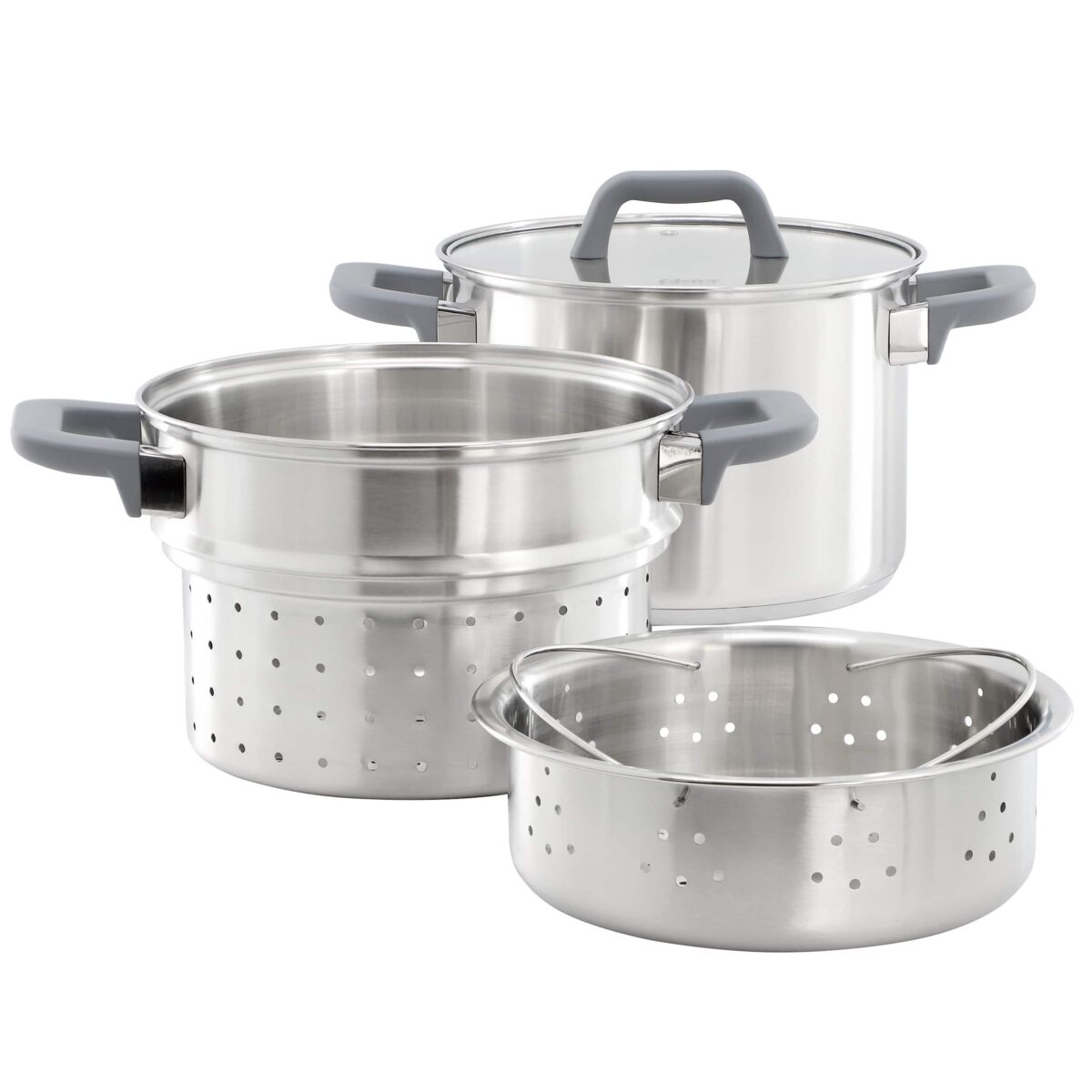 35b6ace7-dd91-4699-a206-3e3b92265b92.jpg Oster - Beauford 4 Piece 5 Quart Stainless Steel Stock Pot with Inserts - Silver