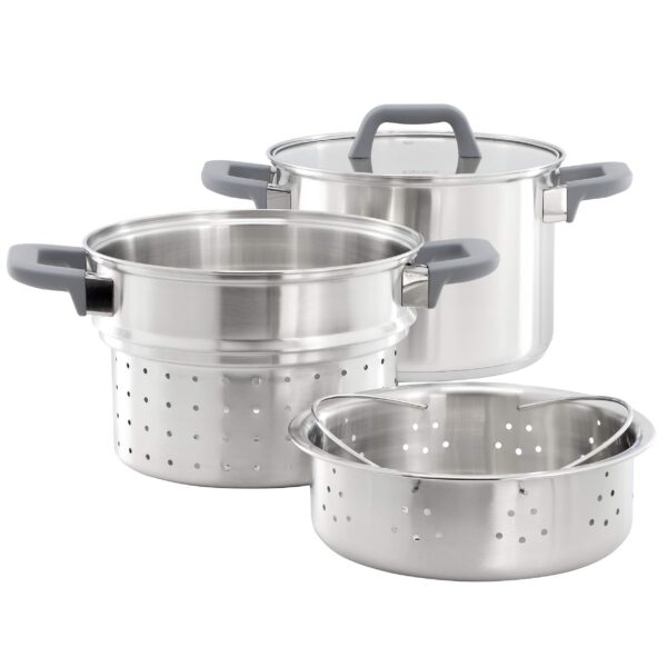 35b6ace7-dd91-4699-a206-3e3b92265b92.jpg Oster - Beauford 4 Piece 5 Quart Stainless Steel Stock Pot with Inserts - Silver