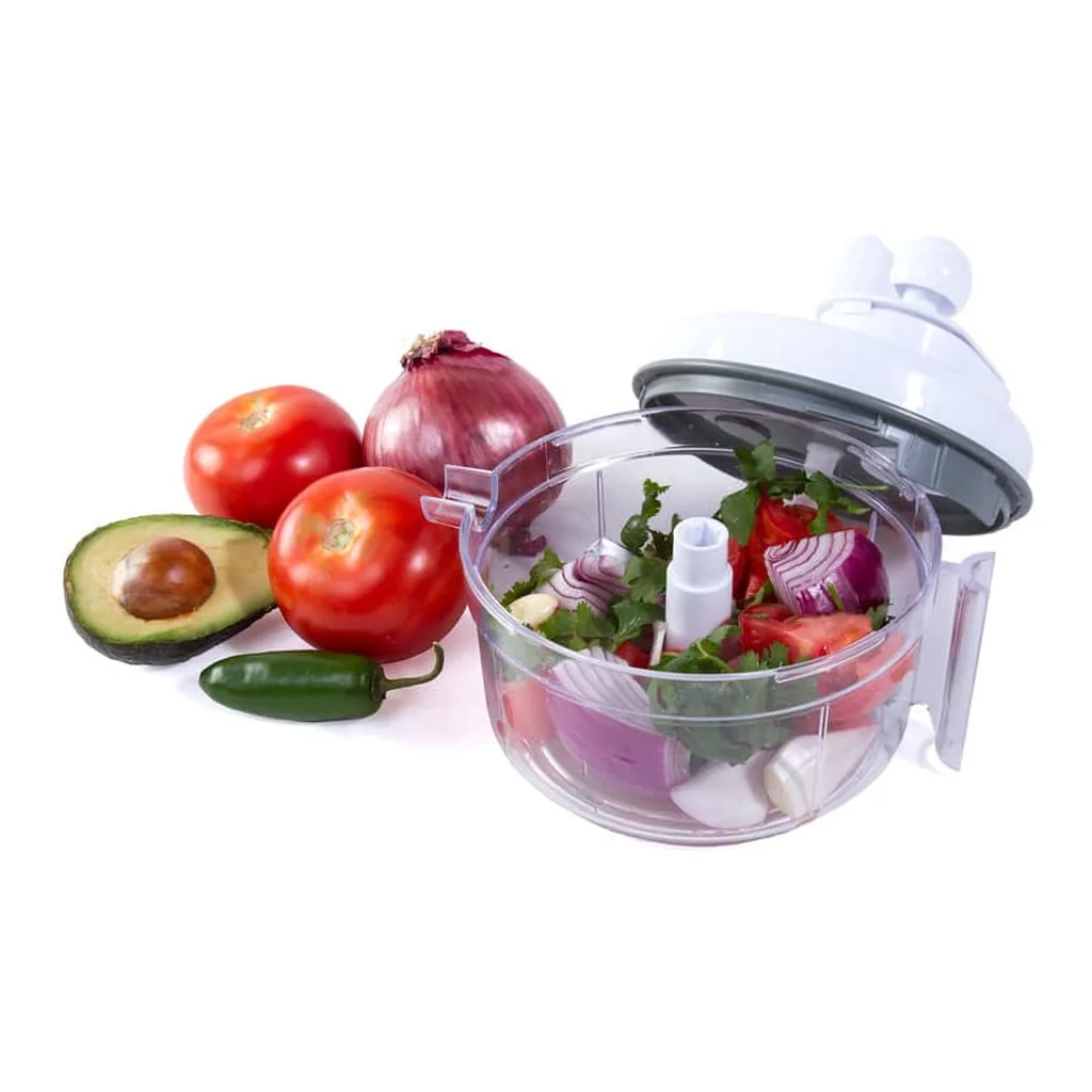 36db8655-f4c6-45f2-90e1-00feade7be51.jpg Kitchen + Home KH-105 Salsa Master Food Chopper - As Seen On TV Manual Food Processor – White