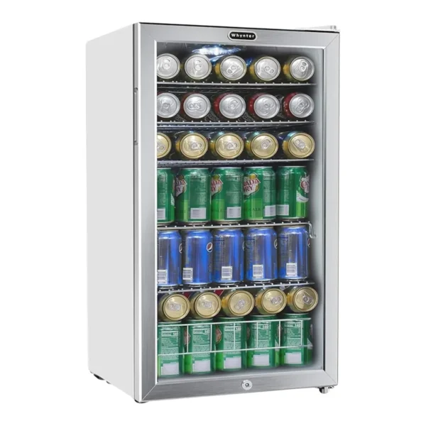 37ed5ea6-9253-4c37-9ed1-8353a6adf26f.jpg Whynter - 127 Can Freestanding Beverage Refrigerator cooler with Lock - Stainless Steel