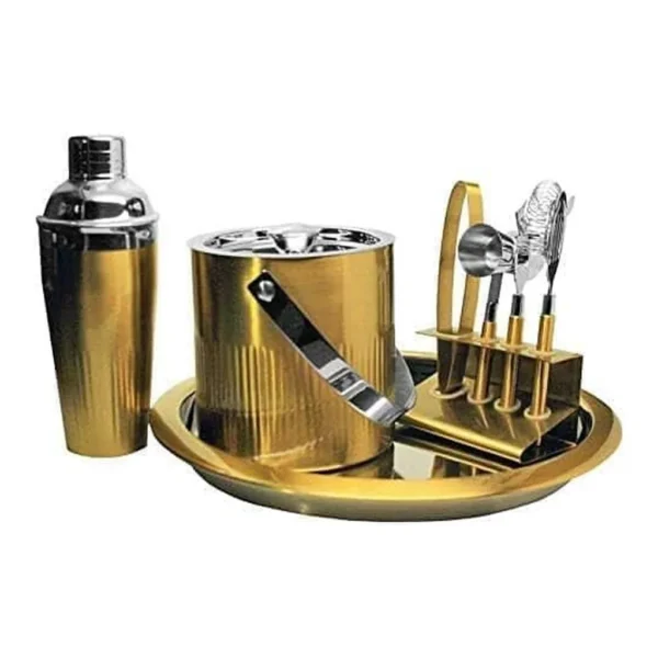 384a3d64-9837-4110-8570-403c81bc22bc.jpg Amber Sporting Goods - Connaught Place Collection 7-Piece Premium Bartender Kit – Bar Set for Home & Pro Use - Gold/Silver