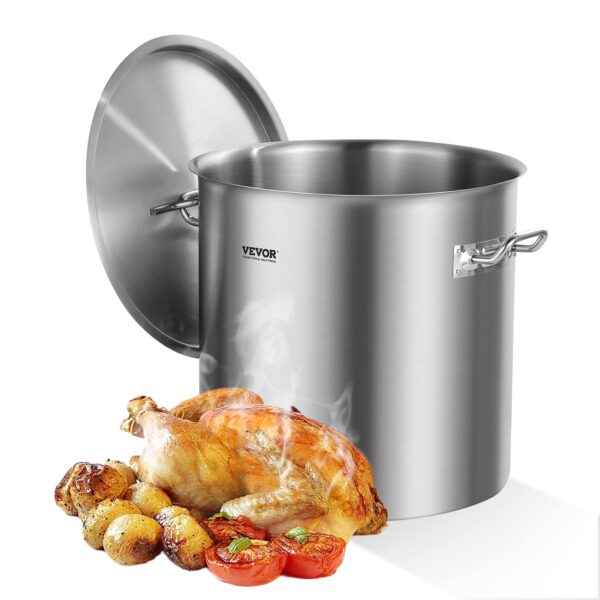 38c62783-c61a-41e4-aa73-9fa8f5c1dc21.jpg VEVOR - Stainless Steel Stockpot, 53 Quart Large Cooking Pots, Cookware Sauce Pot with Lid, and Handle, Grade Stock Pot - Stainless steel color