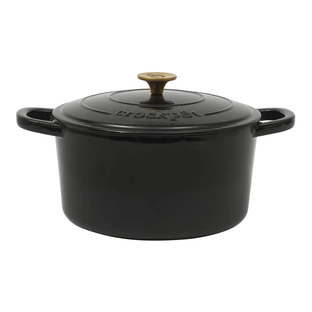 38d8372e-2476-4821-8066-11bcc62615a3.jpg Crockpot - Crock Pot Artisan 7 Quart Round Enameled Cast Iron Dutch Oven - Black