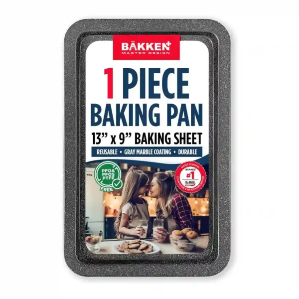 38fc6175-3762-46bc-bcdf-d12ad01f4429.jpg Bakken- Swiss - BAKKEN Cookie Sheet – 13.18x8.66" Nonstick Carbon Steel Baking Pan, PTFE/PFOA Free, Oven Safe to 450°F - Gray