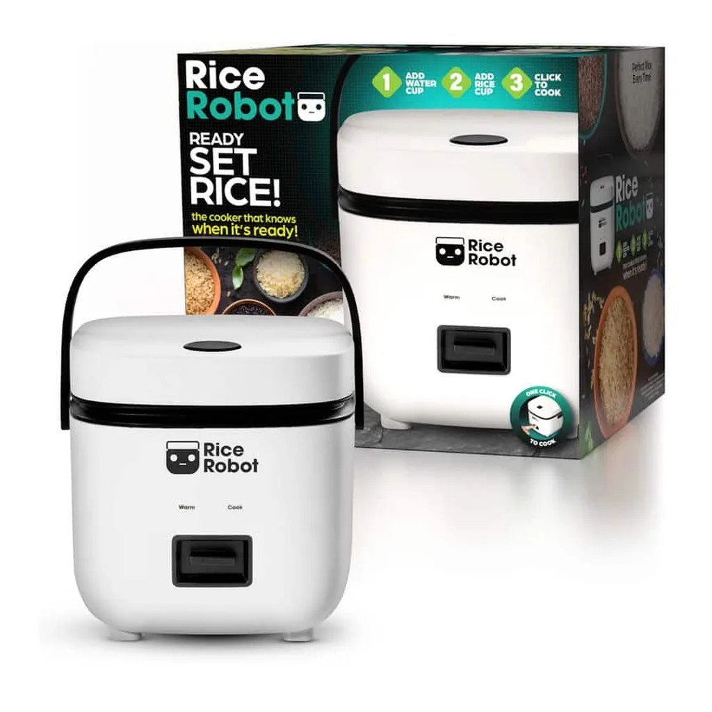 39975b3e-49a7-4b7c-ac41-51d495fee34f.jpg Rice Robot 2524 Rice Cooker 4.5 Cups Cooked Electric Mini Rice Maker Pot – White