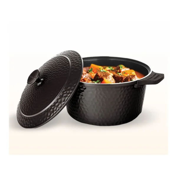 3a55b995-f3bf-4ad8-87d7-b411da9720b7.jpg Gotham Steel - 5 Quart Nonstick Lightweight Hammered Dutch Oven with Self Basting Lid - Dark Roast