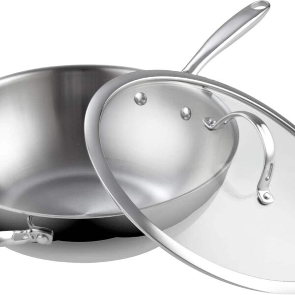 3af05e44-9134-4fe0-a1d2-326c58610150.jpg Cooks Standard - Multi-Ply Clad 12 Inch Wok Pan, Stir Fry Pan with Glass Lid, Induction ,Dishwasher & Oven Safe - stainless Steel