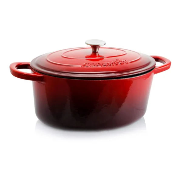 3b1ae4a9-0c42-4d98-b5e0-86e58363fdd8.jpg Crockpot - Crock Pot Artisan 7 Quart Oval Enameled Cast Iron Dutch Oven in Scarlet - Red