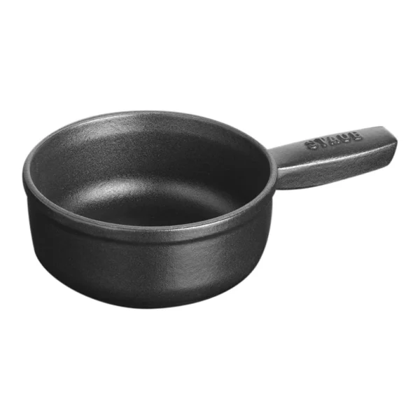 3b6153af-97c3-4436-ac8b-73e3740eb6c4.jpg Staub - Cast Iron 12-oz Mini Cheese Fondue Pot - Matte Black