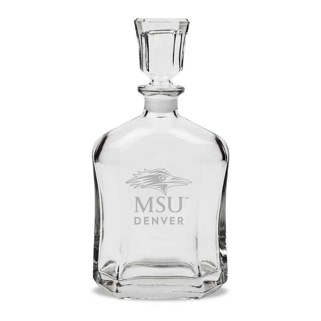 3b93356d-6cae-411d-b412-da39114e1d53.jpg Jardine - MSU Denver Roadrunners 23.75oz. Crystal Whisky Decanter - Multicolor