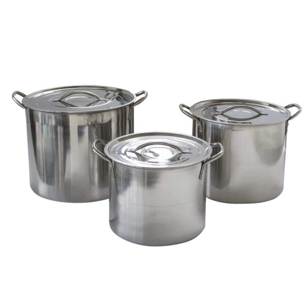 3cc92b9b-a14b-42fc-a07a-b0ae1b51e829.jpg AmeriHome - 6 Piece Stainless Steel Stock Pot Set - Silver