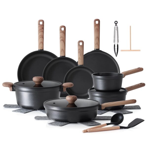 3d5f516d-7d6e-4434-a912-ceac008f8694.jpg SENSARTE - 24-Pcs Nonstick Pots and Pans Set, Induction Healthy Kitchen Cooking Sets with Stay-Cool Handles, Dishwasher Safe - Black