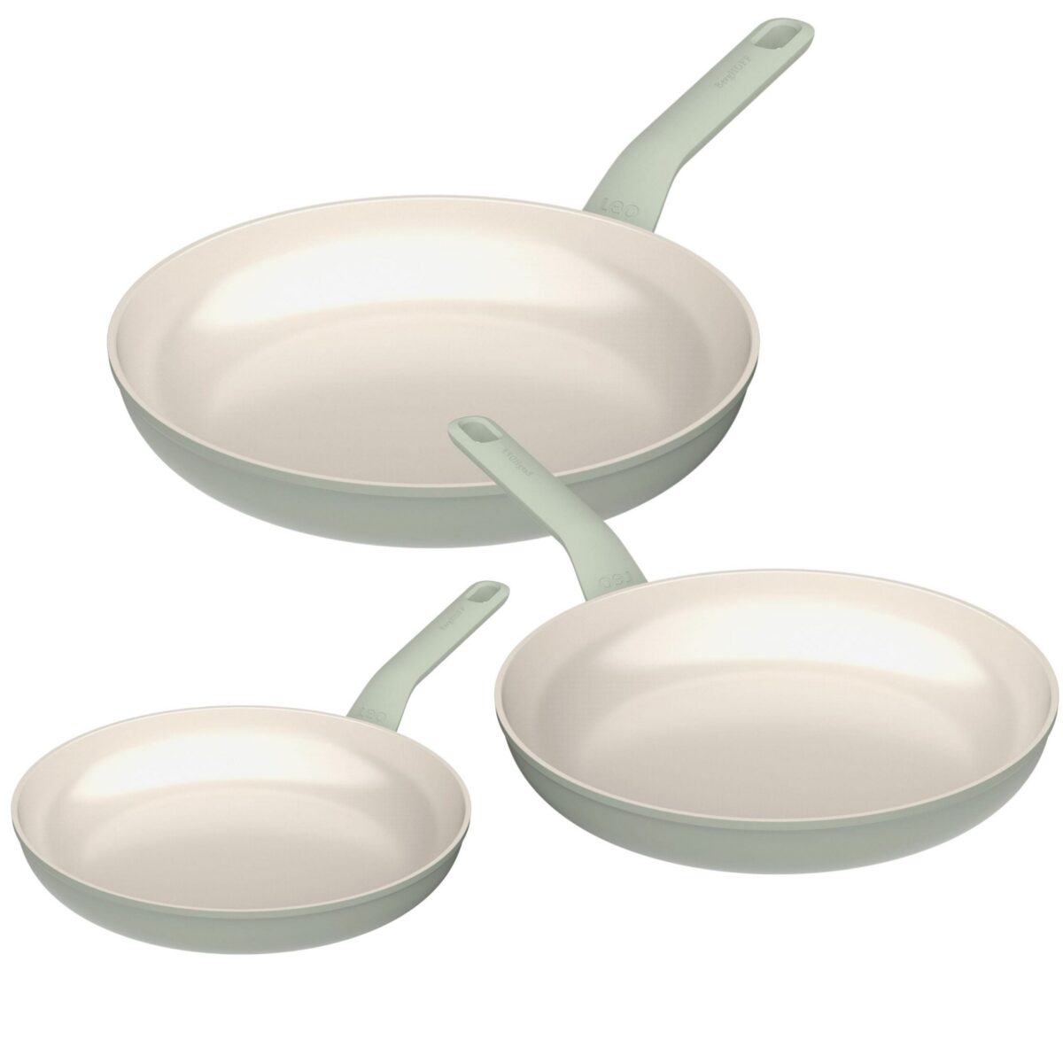 3dfd282b-3163-4b95-b985-cebc078f0faa.jpg BergHOFF - Balance 3Pc Nonstick Ceramic Frying Pan Set, Recycled Aluminum - Sage