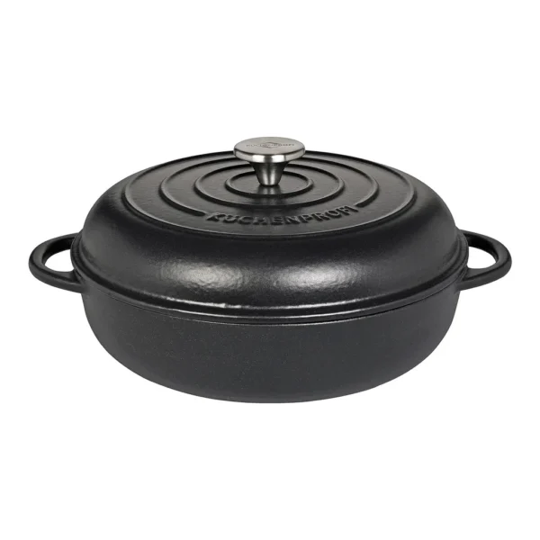 3f60998a-526d-42d7-9cd1-b67f77ddee1e.jpg Kuchenprofi - Provence Enameled Cast Iron Casserole, 11" dia., 4.1 qt - Classic Black
