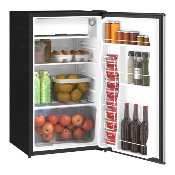 3f617a75-7d68-4ee6-a8b3-28559ddb2211.jpg Homcom - 3.2 Cu.Ft Mini Freezer, Single Door Compact Refrigerator with Adjustable Thermostat for Bedroom, Home Office - Silver