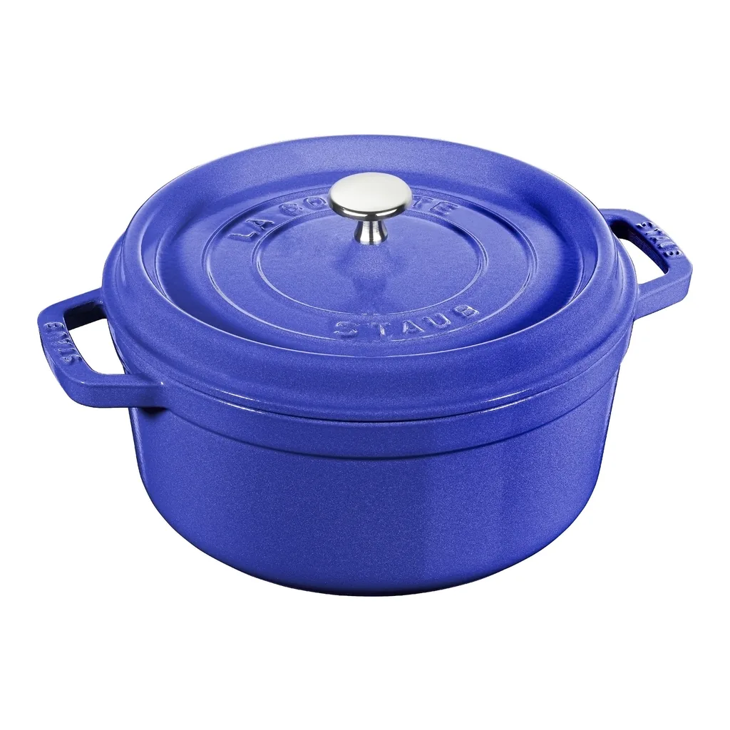 3faf741d-c916-46e4-9bae-1b779f70aa4e.jpg Staub - Cast Iron Round Dutch Oven, Made in France, 4-qt - Blueberry