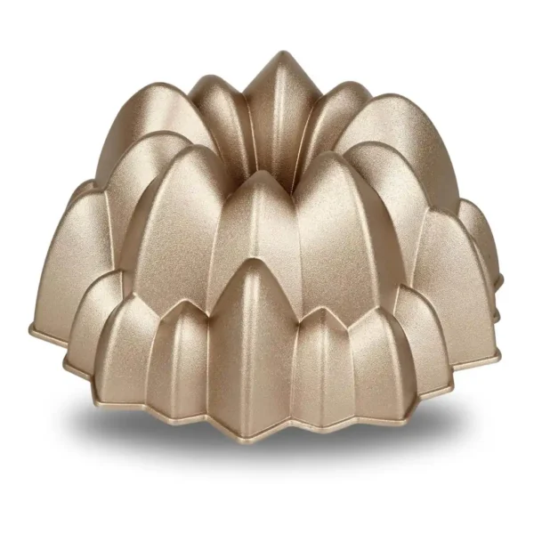 400ba78e-9668-4db3-b727-37e5f8d8caea.jpg Baker's Secret - Fluted Cake Pan, Cast Aluminum 2 Layers Nonstick Coating (Cascade) - Champagne Gold