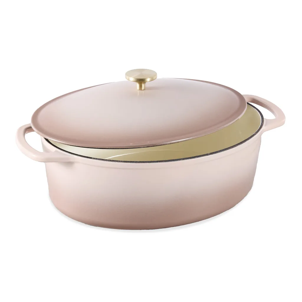 404a83ca-94eb-4290-b2d0-e7b2c375852f.jpg Best Choice Products - Oval 7.5 Quart Cast-Iron Dutch Oven, Heavy-Duty w/ Enamel, Side Handles - Mushroom Beige