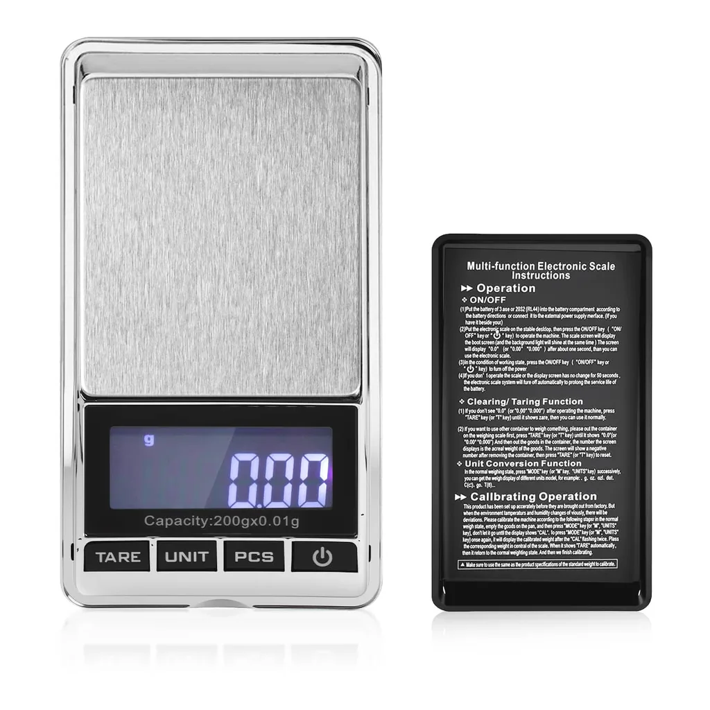 4205d7da-1db5-46a9-bfc0-2530ae22e267.jpg Garnen - Food Scale 200g/0.01g, Kitchen Scale Coffee Scale Precision Gram Scale Digital Weight Grams Ounces, for Coffee Jewelry - Multicolored