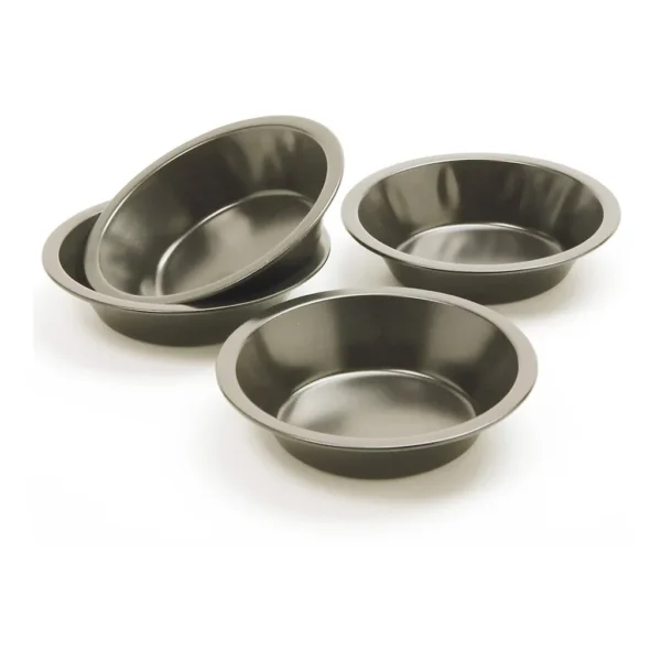 422c451a-10e5-4768-89b0-51c9b27c9d05.jpg Norpro - Nonstick Mini Pie Pans, Set of 4 – 5-Inch Round Baking Dishes, Silver - Black