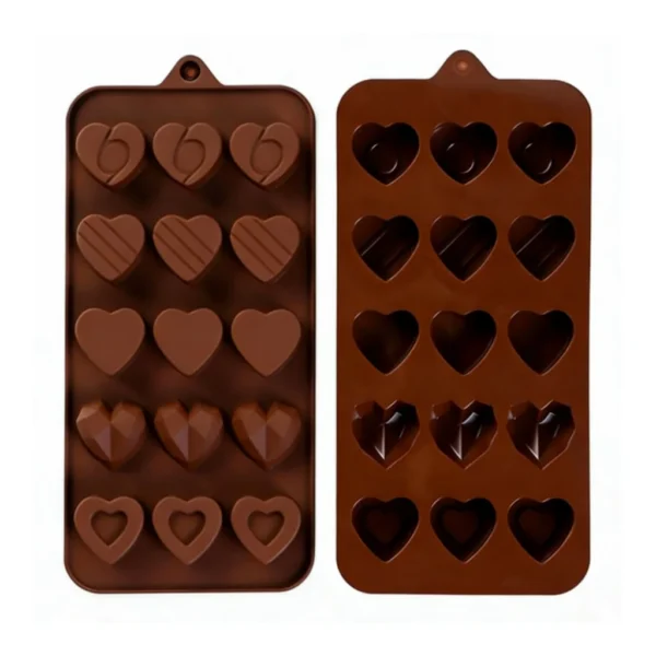 43745477-d464-45b1-9a78-d44d9b3b29ad.jpg Kitcheniva - Silicone Heart Design Chocolate Drop Mold with 5 Unique Designs (4.0 x 8.7 Inch)