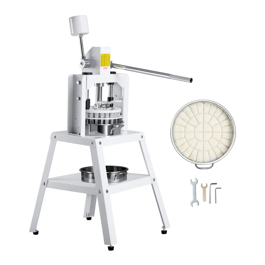 44c3542d-8427-45cc-ada6-5065c04112f2.jpg VEVOR - Dough Divider Rounder, 40PCS Manual Dough Equal Divider Machine, 1.06oz - 4.94oz Hand Press Dough Cutter - White