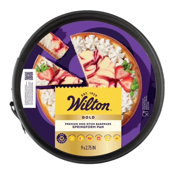 45383241-2f65-4076-a6c2-565dbafb7562.jpg Wilton - Gold 9 in. L 3 in. Springform Pan Black 1 pc