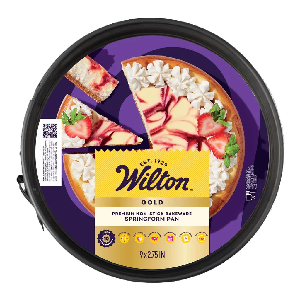 45383241-2f65-4076-a6c2-565dbafb7562.jpg Wilton - Gold 9 in. L 3 in. Springform Pan Black 1 pc