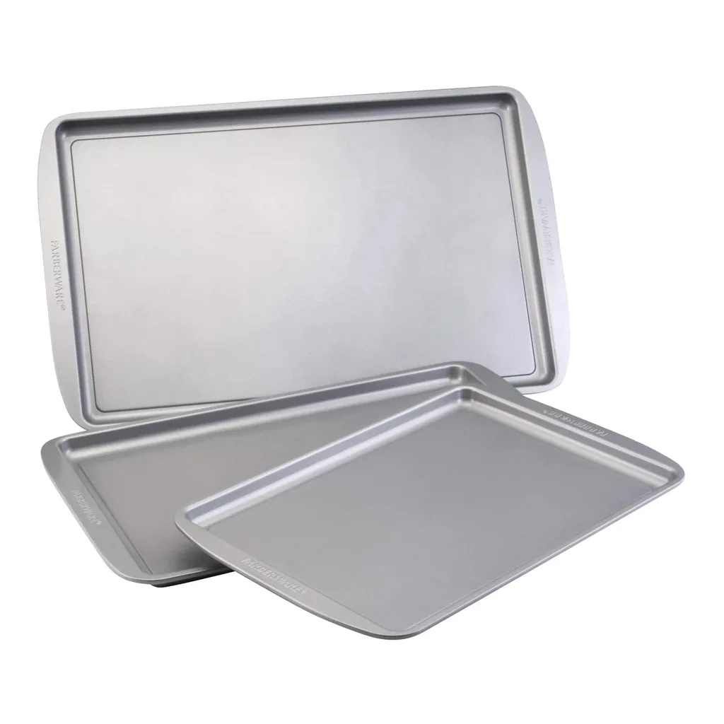 4554970_ra.jpg Farberware - 3-Piece Cookie Pan Set - Gray