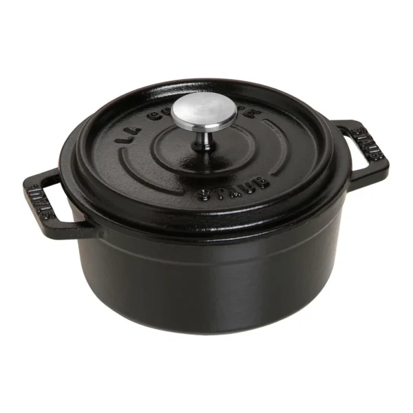 456bdf20-9320-4490-a3c1-573f2b9a4af4.jpg Staub - Cast Iron Round Dutch Oven, Made in France, 0.5-qt, Black - Matte Black
