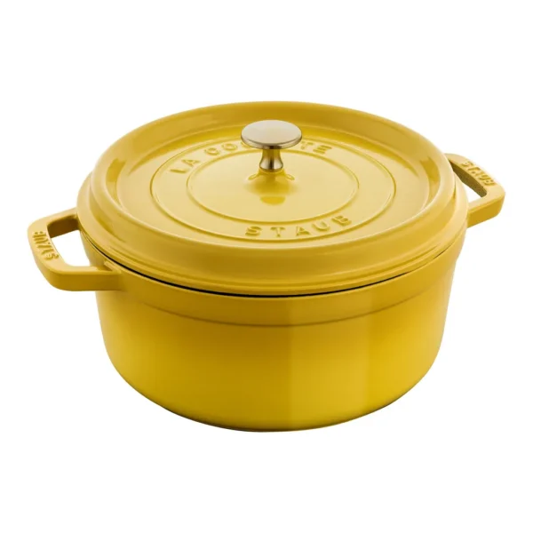 45e83070-845c-4089-b7fe-3fc64a42a15d.jpg Staub - Cast Iron Round Dutch Oven, Made in France, 4-qt - Citron