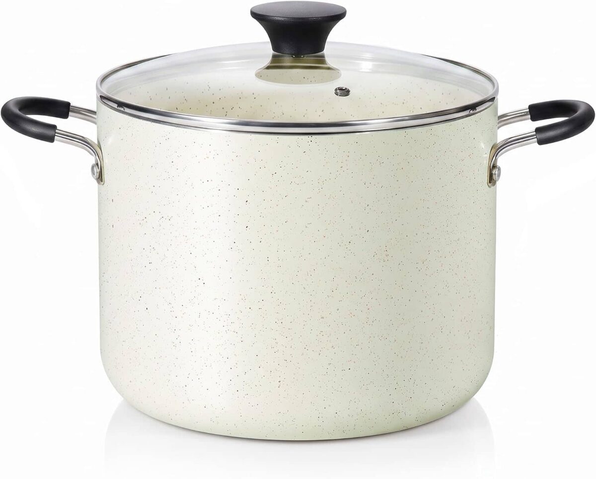 46d891e0-dda9-4ee8-8b6b-66c2514a58a4.jpg Cook N Home - 10.5 Quart Non Stick Stock Pot Large Pot for Cookingwith Lid Cream Color - cream white