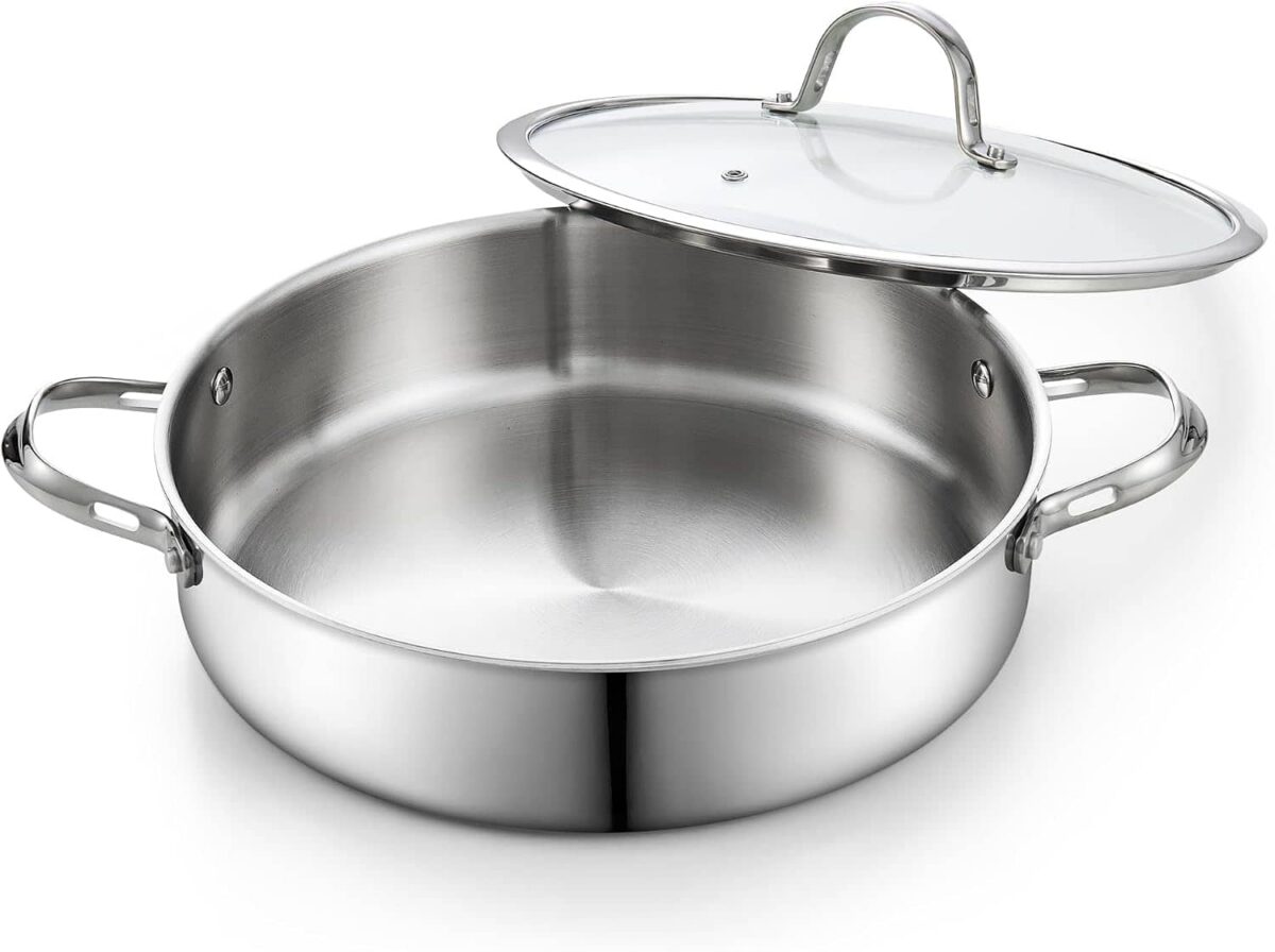 491dd440-1f87-4431-93b1-a65166eb07b6.jpg Cooks Standard - Multi-Ply Clad Saute Pan With Lid,12-Inch - Stainless Steel