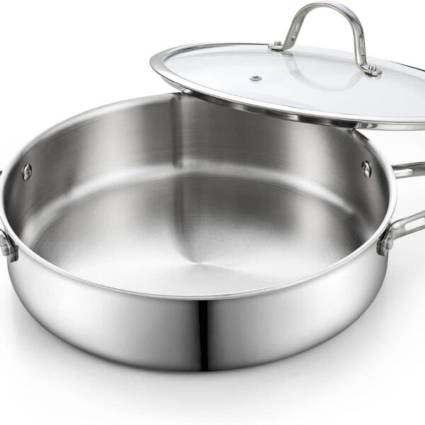 491dd440-1f87-4431-93b1-a65166eb07b6.jpg Cooks Standard - Multi-Ply Clad Saute Pan With Lid,12-Inch - Stainless Steel