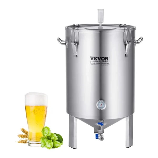 49b7d255-520b-4cac-b432-724c29ace869.jpg VEVOR - 304 Stainless Steel Kettle, 16 GALLON Beer Brew Fermentor, Brew Bucket Fermentor for Brewing, Home Brewing Supplies - Silver