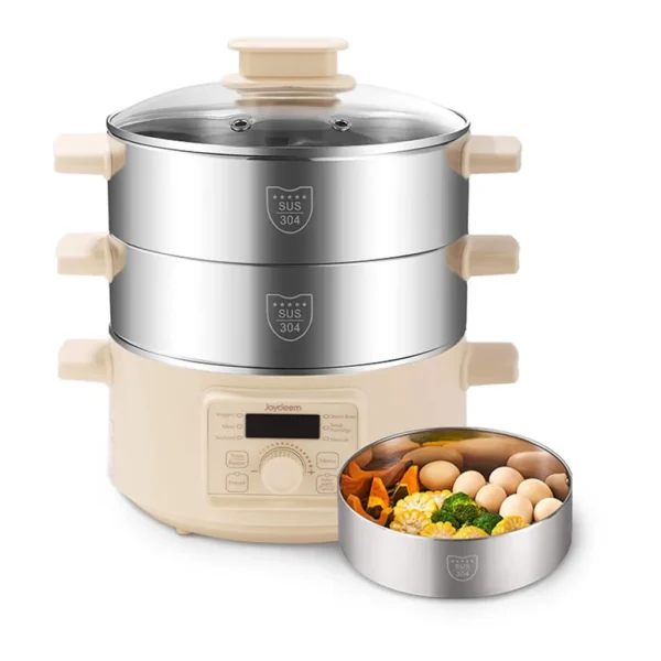 49d19993-c198-4869-8608-f8e84868ed0f.jpg JOYDEEM DZG-A100 Electric Food Steamer for Cooking, 2-Tier Stainless Steel Vegetable & Food Steamers, 13L/13.7 qt Large Capacity – Yellow