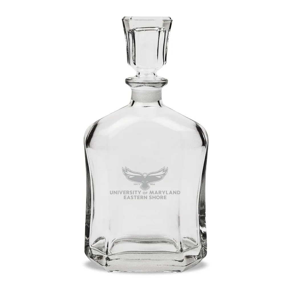 4b44f642-ff2c-492a-a4d1-eaded36dd84c.jpg Jardine - Maryland Eastern Shore Hawks Team Design 23.75oz. Crystal Whiskey Decanter - Multicolor